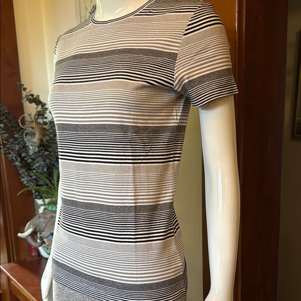 NWT northern reflections size small cotton Striped Black and Gray Women's Top